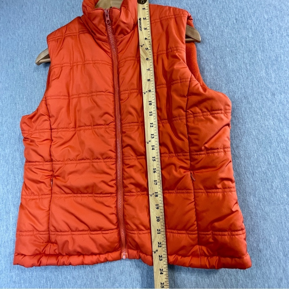 Warehouse One Puffer Vest Women’s Large Orange All Weather Gear Full Zip Fleece - Picture 4 of 10
